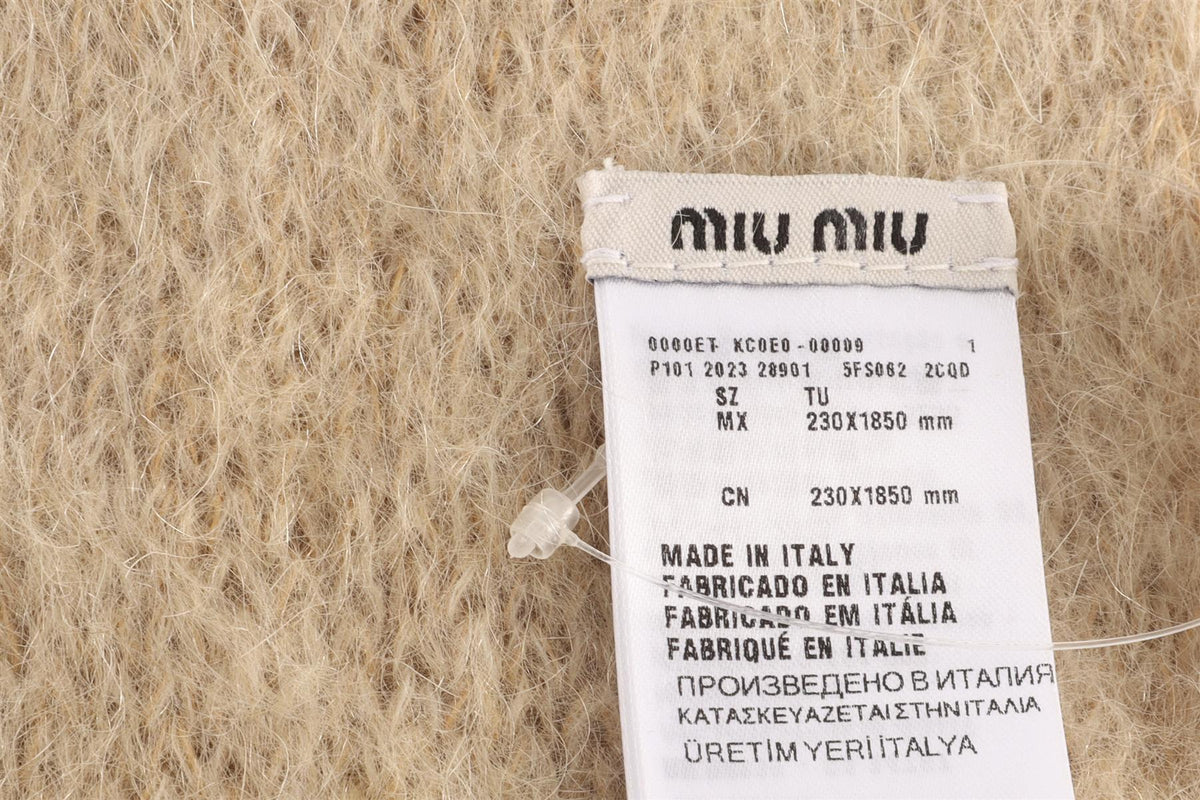 MIU MIU BEIGE MOHAIR SCARF