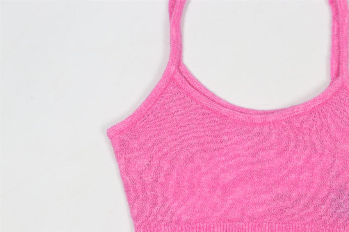 ISABEL MARANT ÉTOILE PINK CROPPED ALPACA BLEND TOP FR 34 UK 6