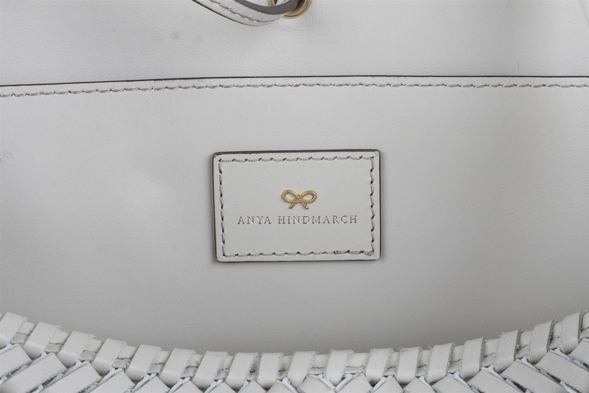 ANYA HINDMARCH ECRU NEESON LEATHER TOTE BAG
