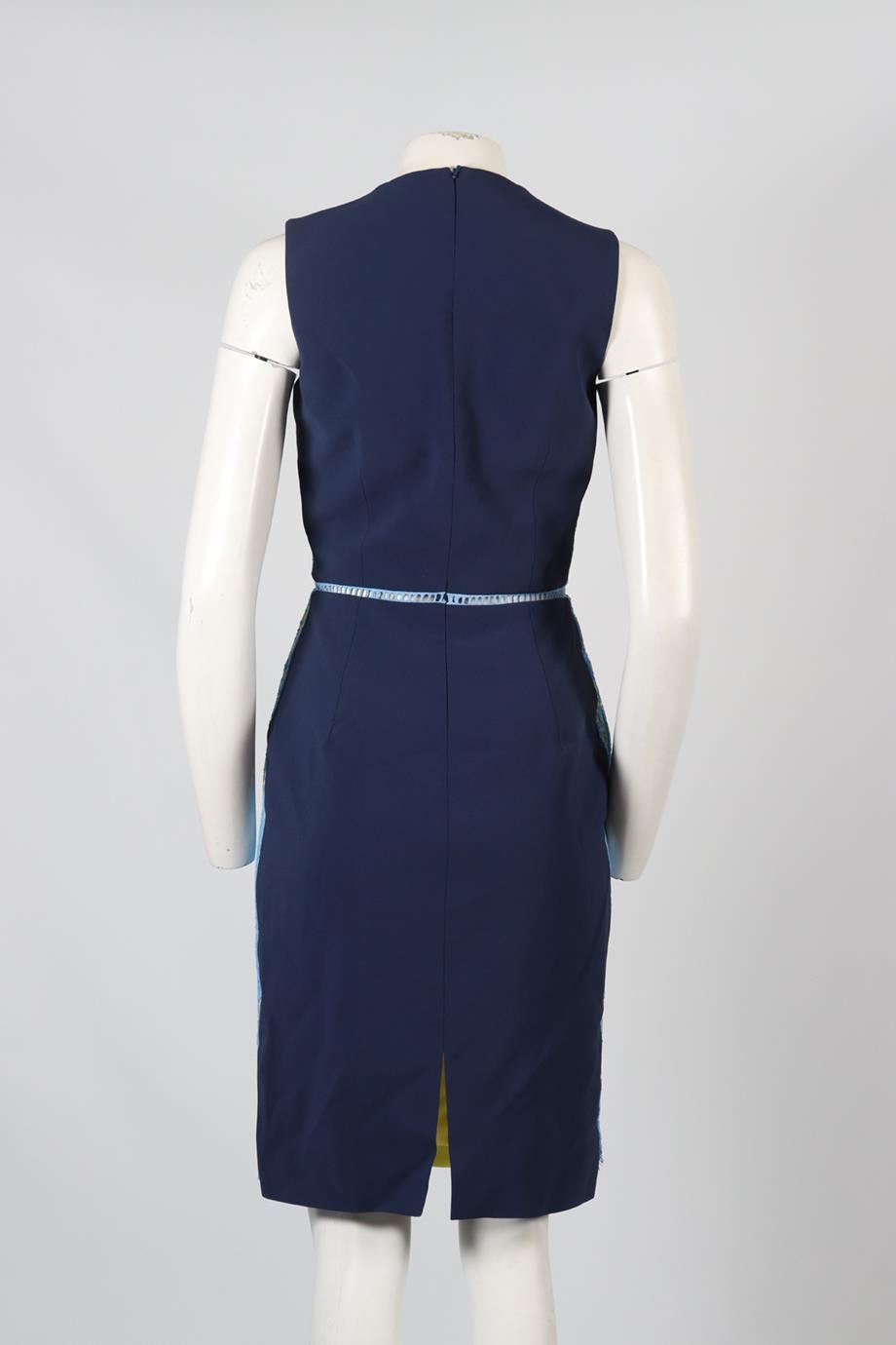 PREEN BY THORNTON BREGAZZI LACE AND SILK BLEND MIDI DRESS MEDIUM