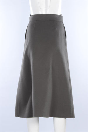 LORO PIANA GREEN CASHMERE MIDI SKIRT IT 40 UK 8