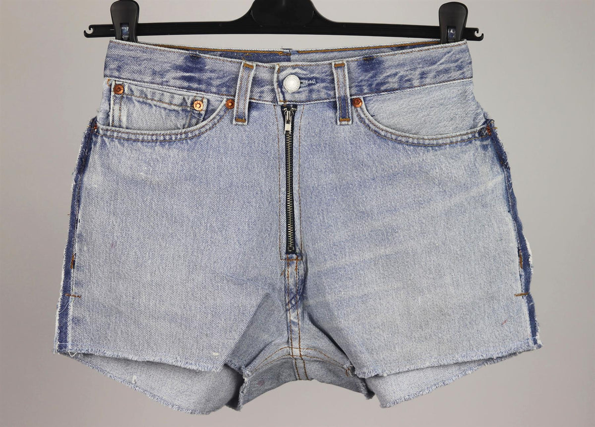 RE/DONE DISTRESSED HIGH WAISTED DENIM SHORTS W24 UK 6