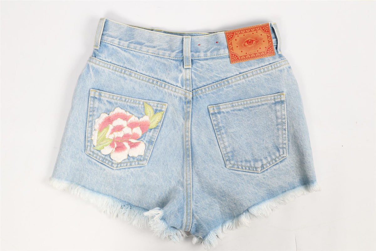 GUCCI HIGH RISE DENIM SHORTS W25 UK 6-8