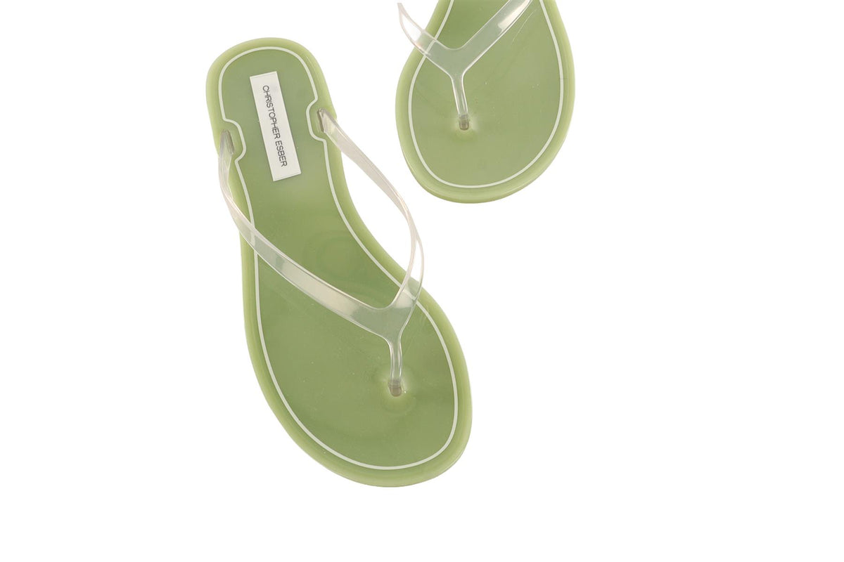 CHRISTOPHER ESBER GREEN RUBBER FLIP FLOPS EU 40 UK 7 US 10