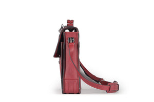 TUMI + DAVID HART RED LOL LEATHER TOTE BAG