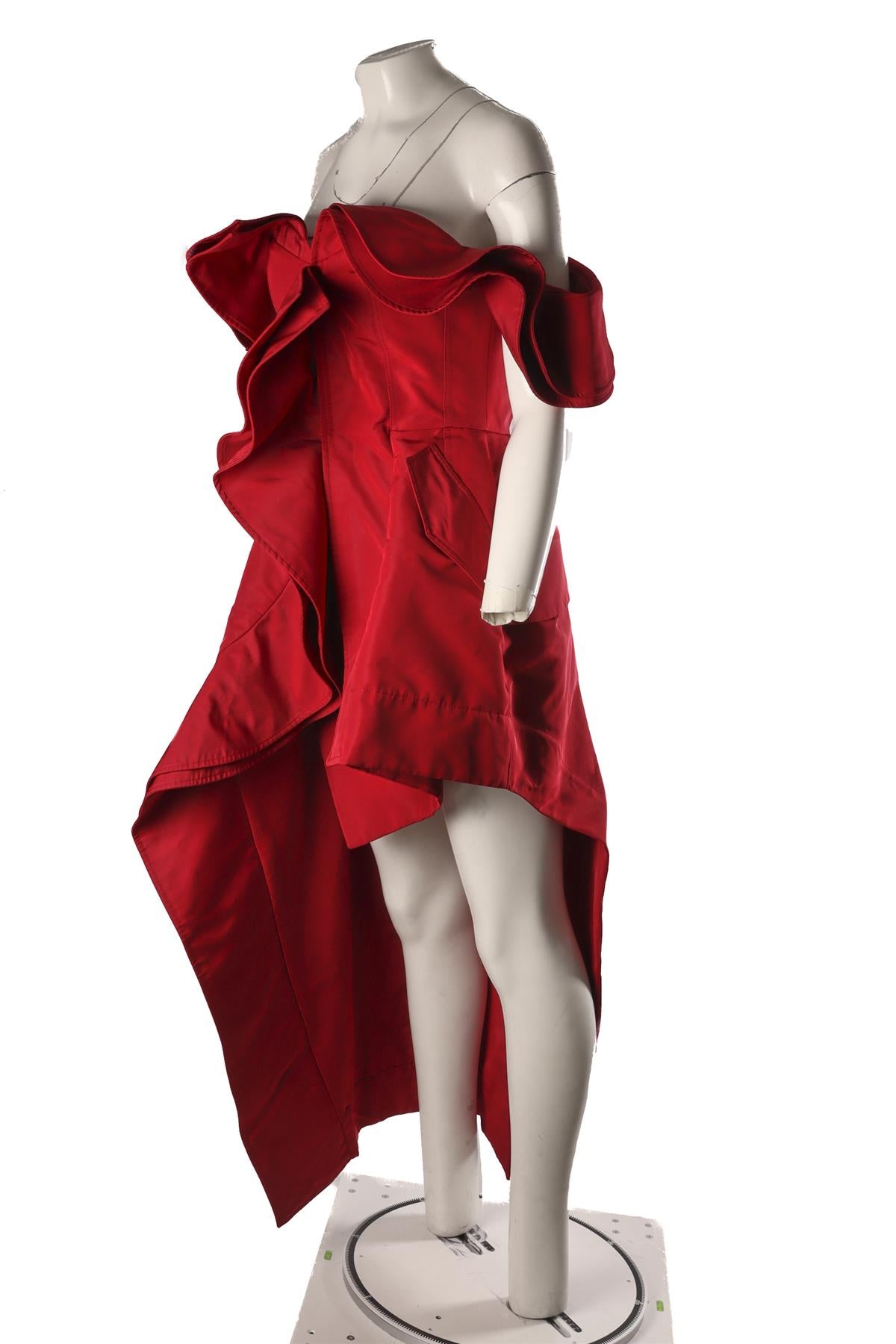 ALEXANDER MCQUEEN RED WOVEN MIDI DRESS IT 44 UK 12