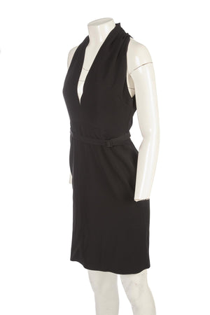 GUCCI BLACK WOVEN MIDI DRESS IT 42 UK 10