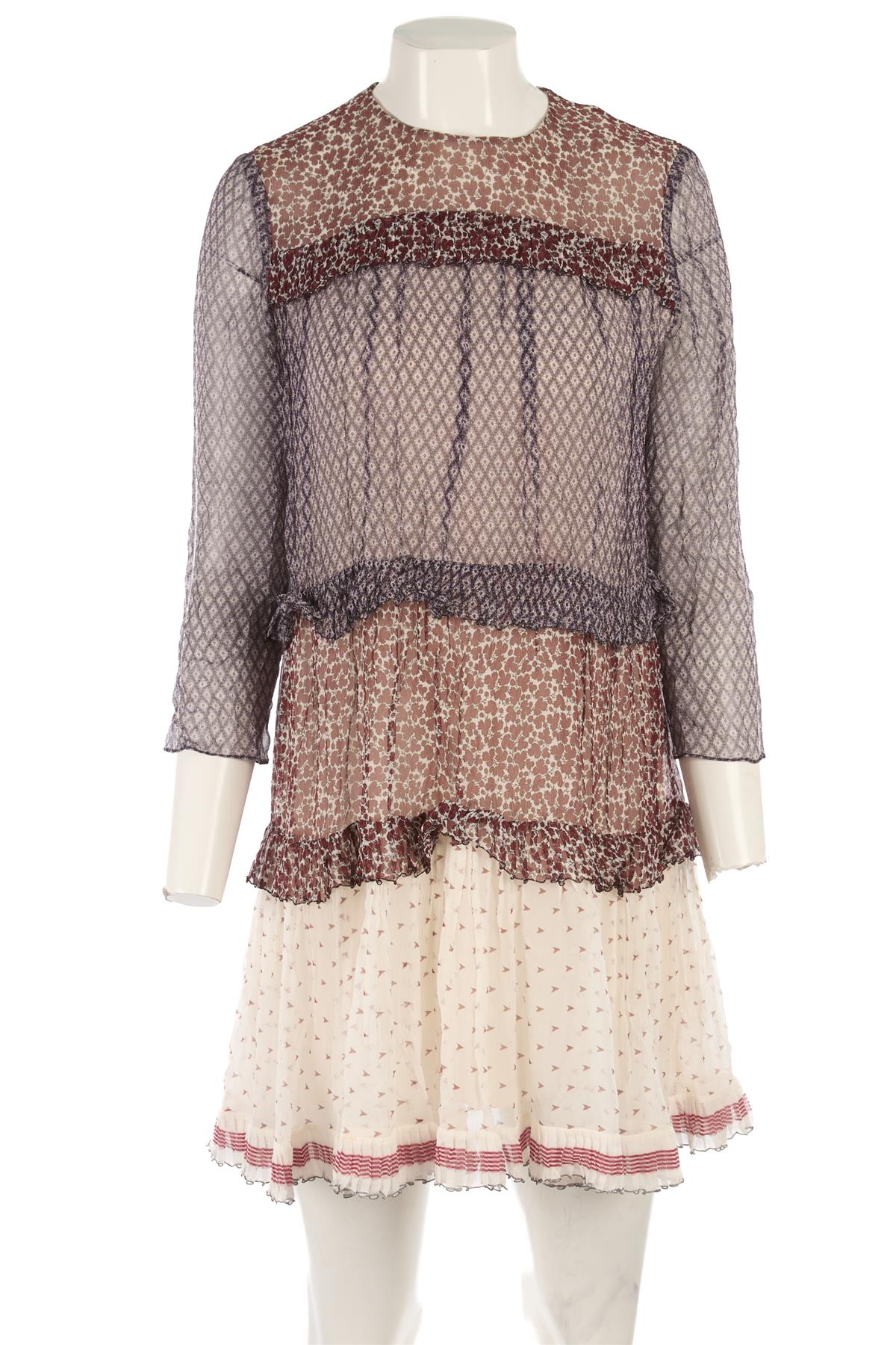 CHLOÉ MULTI SILK MINI DRESS FR 34 UK 6