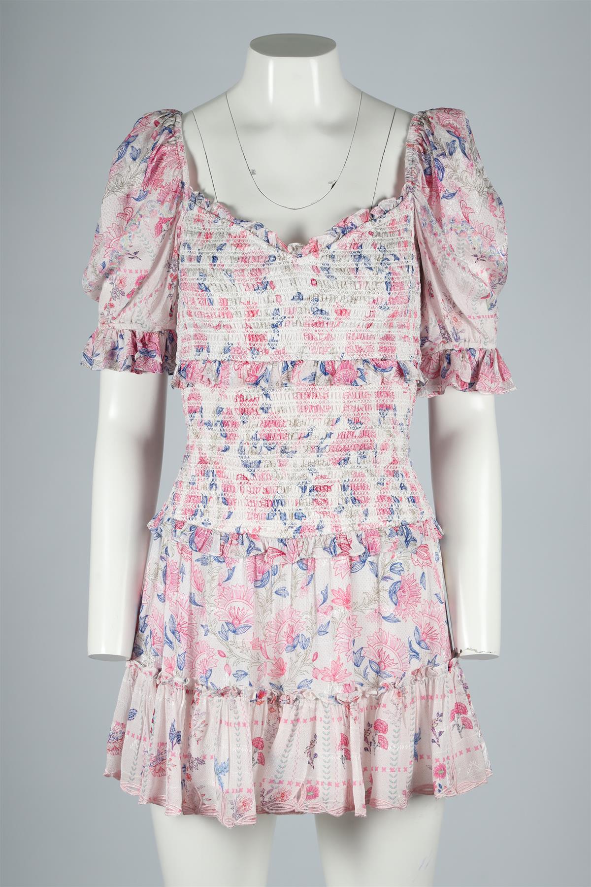 HERMANT & NANDITA PINK COTTON MINI DRESS MEDIUM