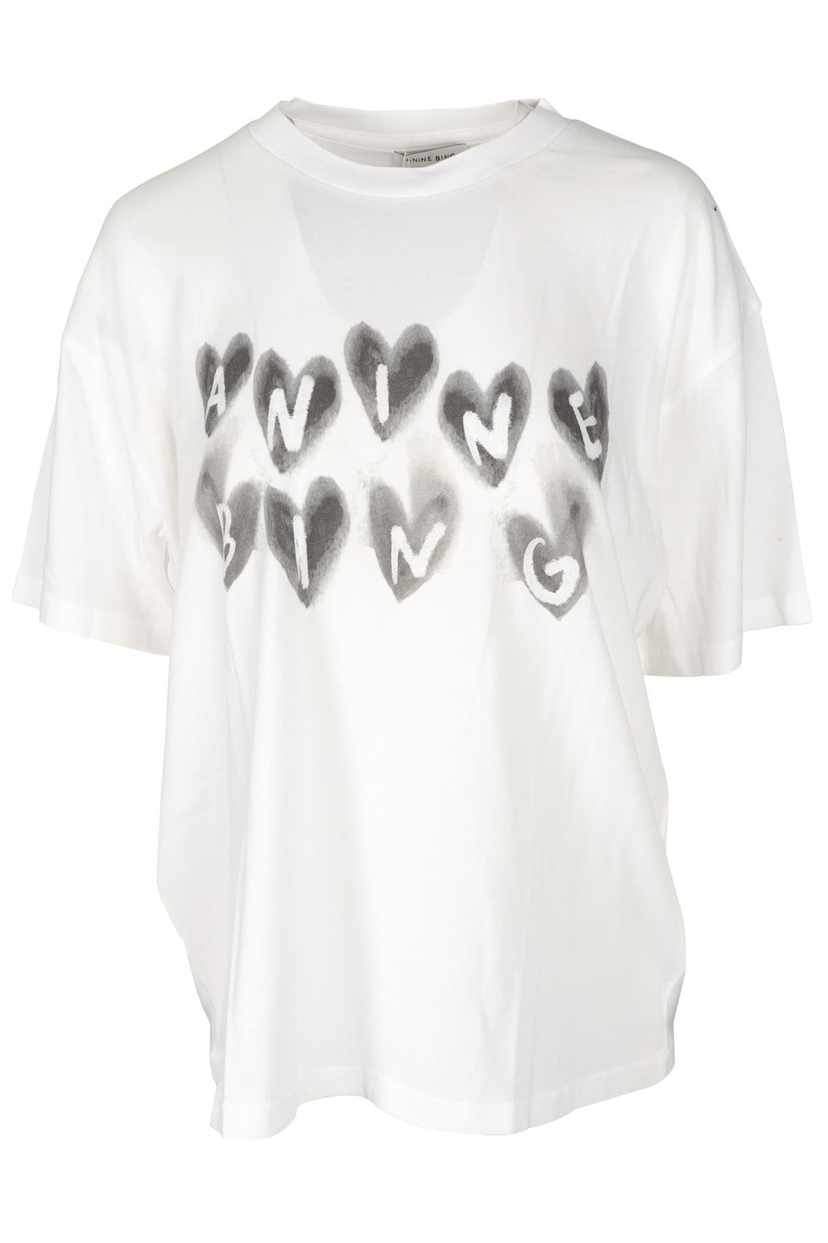 ANINE BING WHITE COTTON T-SHIRT MEDIUM