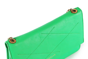 LANVIN GREEN SUGAR WALLET ON CHAIN LEATHER SHOULDER BAG