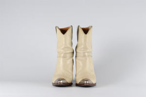 ISABEL MARANT CREAM LEATHER ANKLE BOOTS EU 38 UK 5 US 8