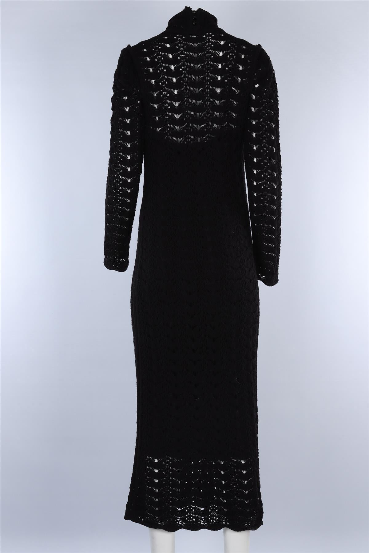 ZIMMERMANN BLACK CROCHET MAXI DRESS UK 14