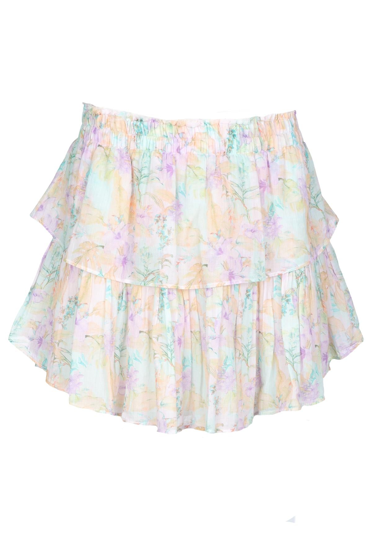 LOVESHACKFANCY MULTI COTTON MINI SKIRT SMALL