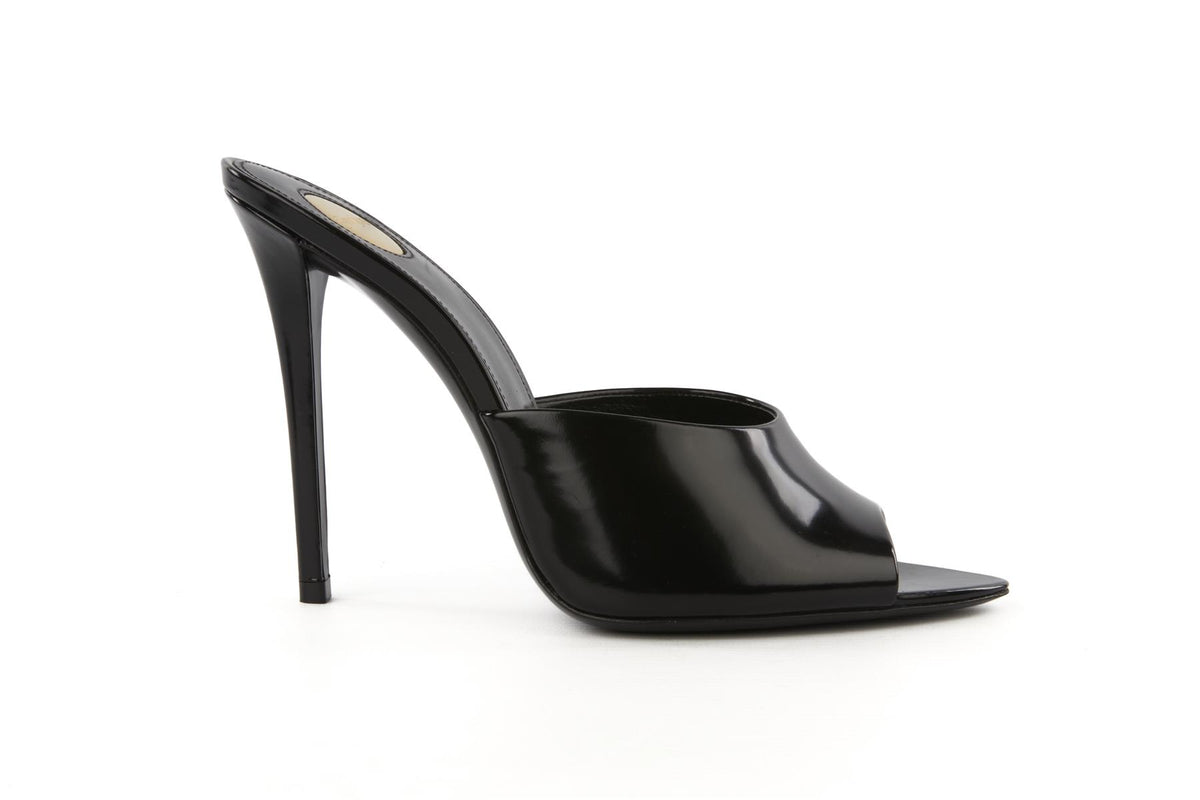 SAINT LAURENT BLACK ROMY LEATHER MULES EU 38 UK 5 US 8