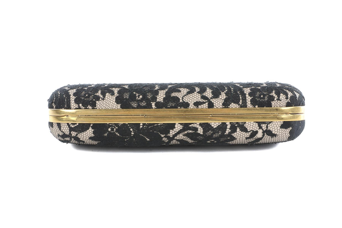 ALEXANDER MCQUEEN BLACK KNUCKLE LACE CLUTCH