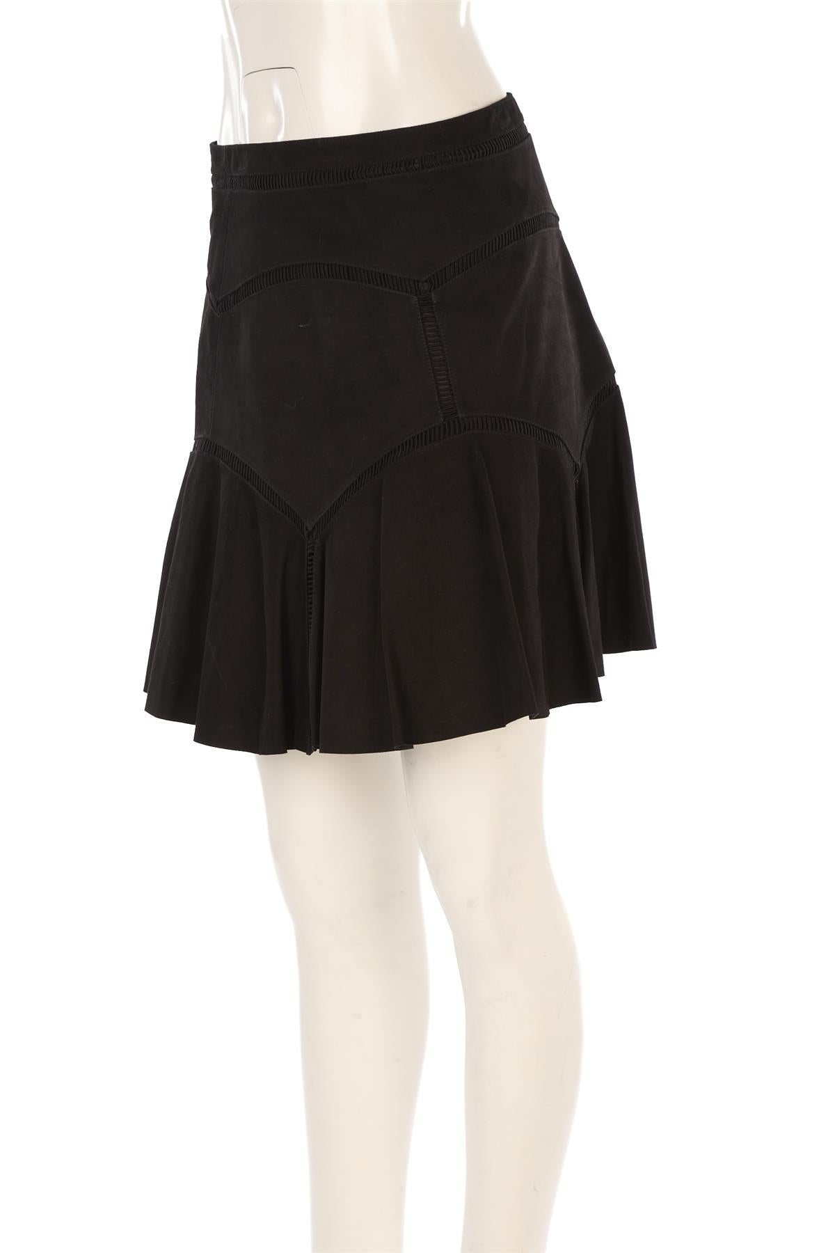 CHLOÉ BLACK SUEDE MINI SKIRT FR 38 UK 10