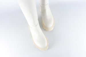 GIA + PERNILLE TEISBAEK WHITE LEATHER KNEE HIGH BOOTS EU 38 UK 5 US 8