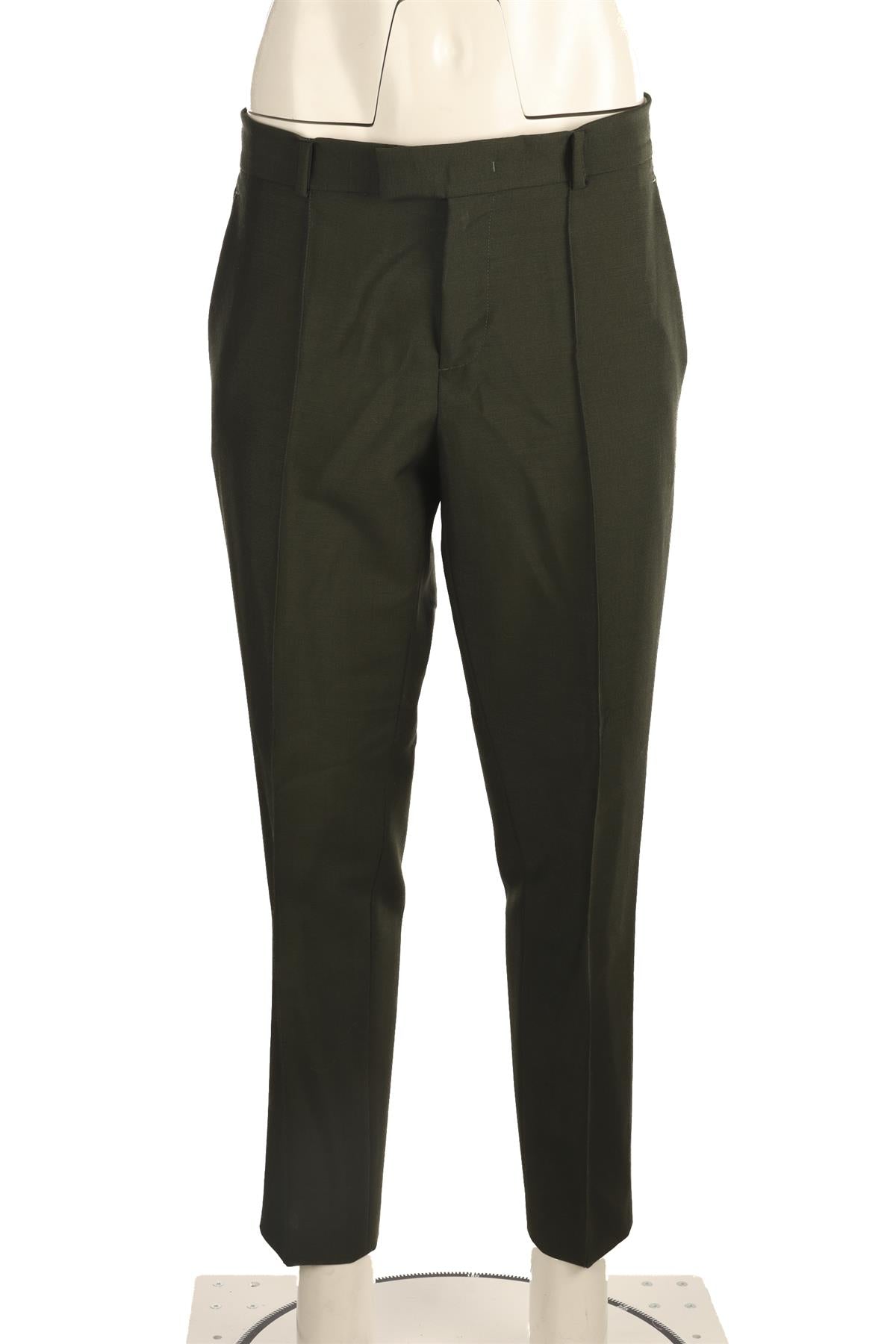 BOTTEGA VENETA GREEN SILK STRAIGHT LEG PANTS IT 42 UK 10