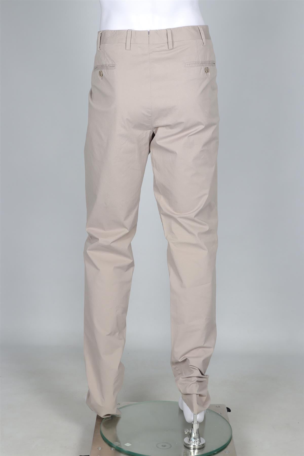 LORO PIANA GREY MEN'S COTTON STRAIGHT LEG TROUSERS IT 58 UK/US 40