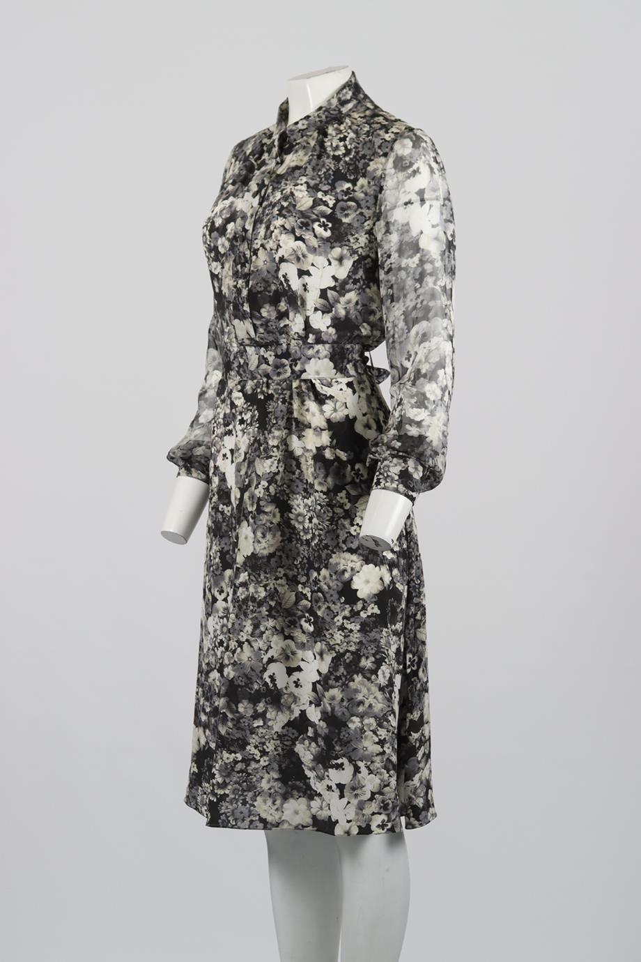 LANVIN FLORAL PRINT SILK MIDI DRESS FR 40 UK 12