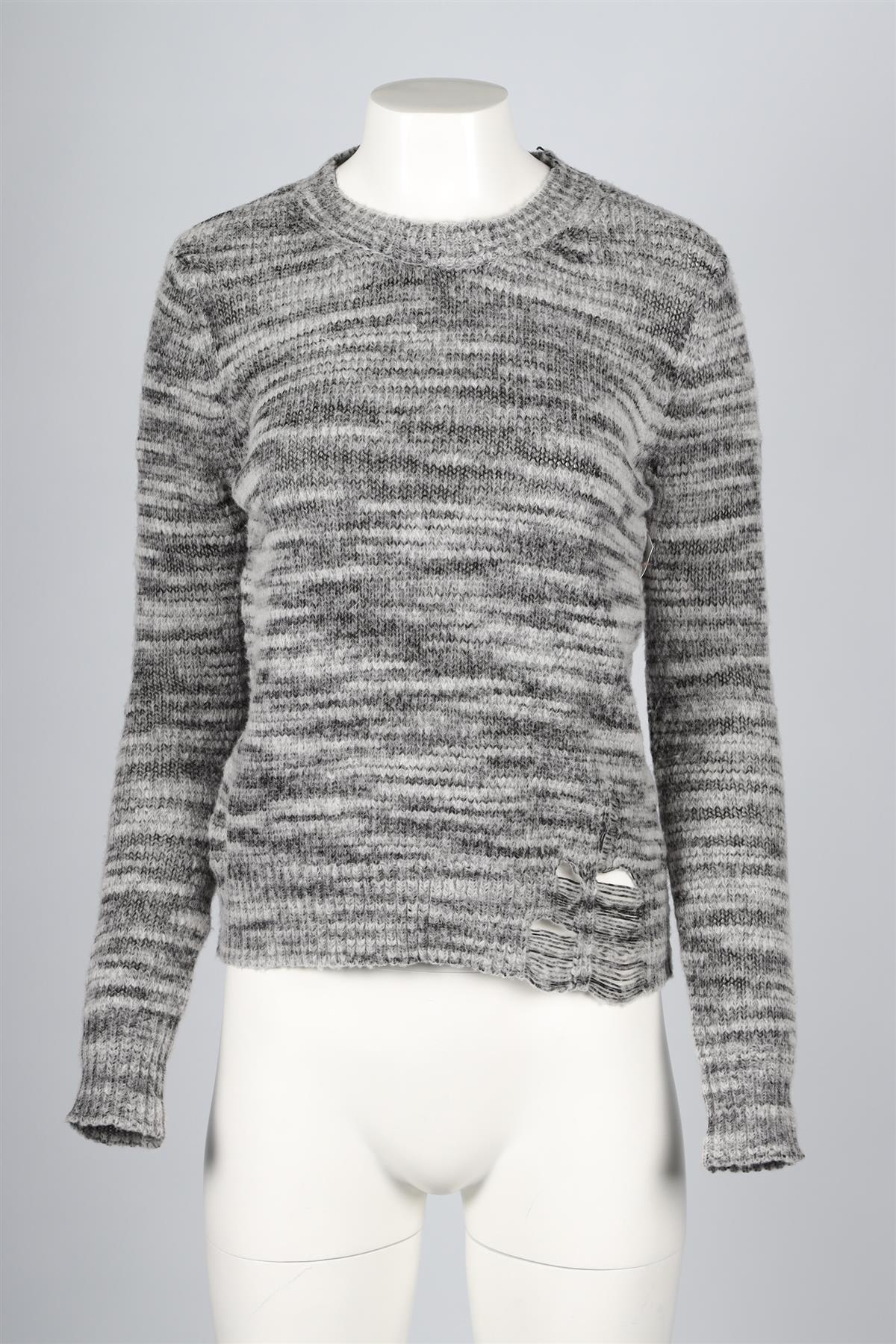 RAQUEL ALLEGRA GREY WOOL BLEND SWEATER SMALL