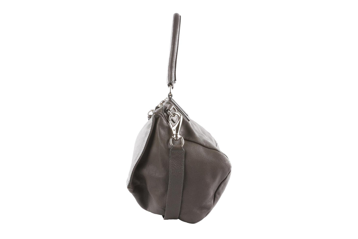 GIVENCHY GREY PANDORA MEDIUM LEATHER SHOULDER BAG