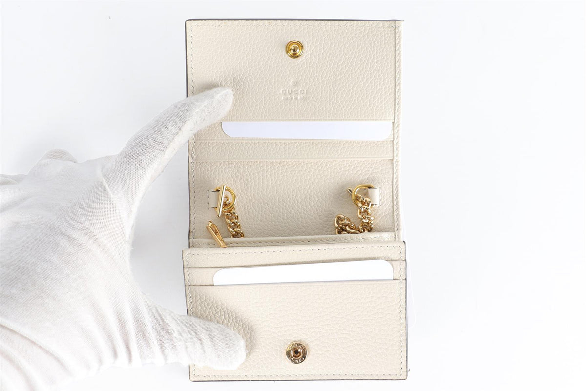 GUCCI CREAM ZUMI GG LEATHER WALLET