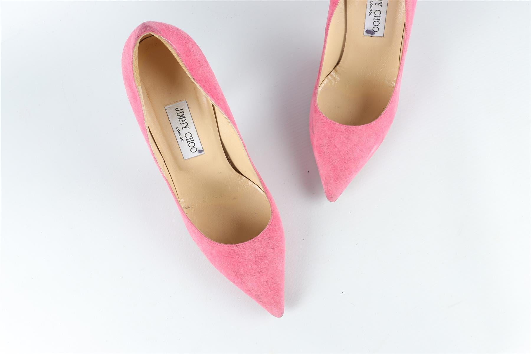 JIMMY CHOO PINK SUEDE PUMPS EU 40 UK 7 US 10