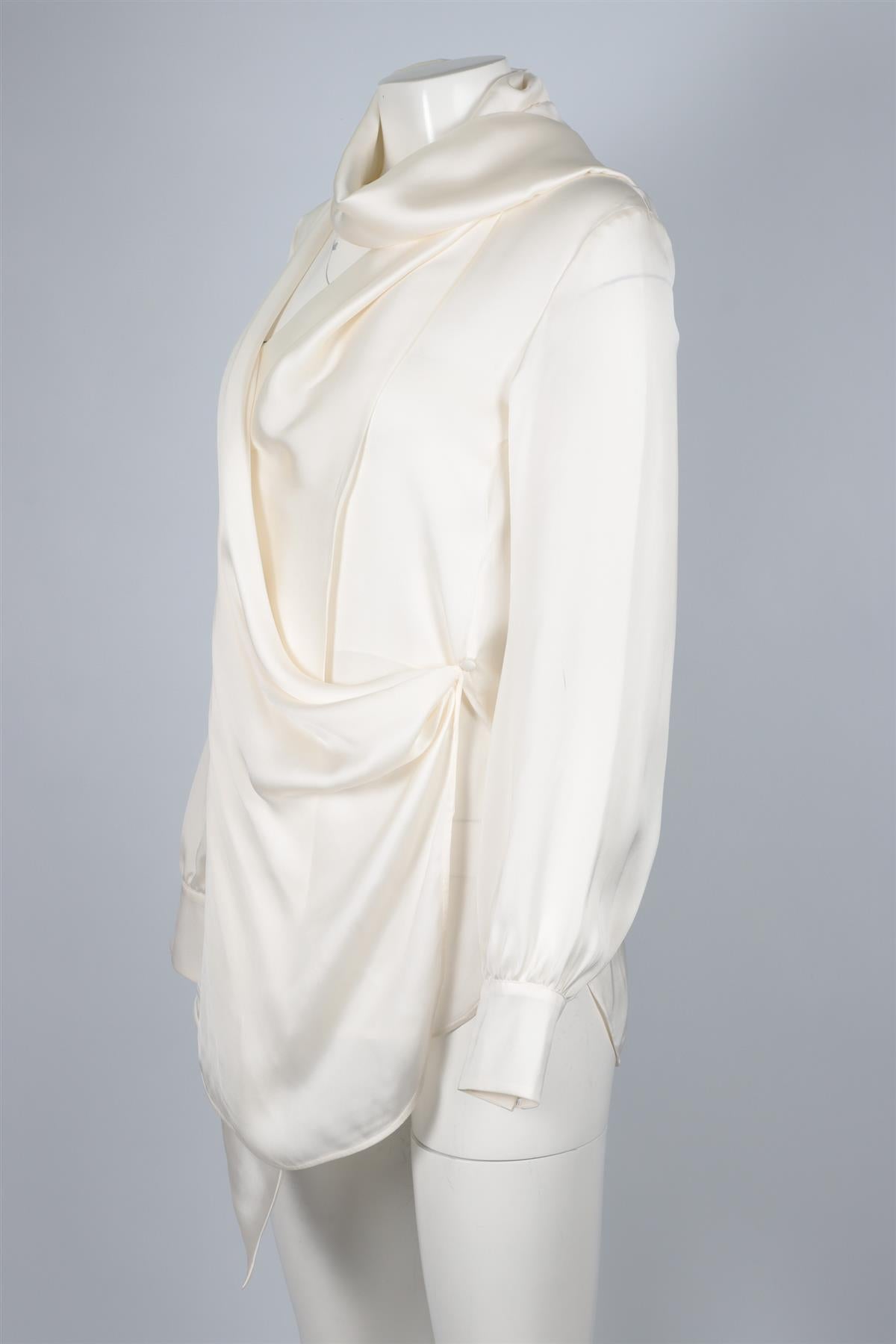 EMILIO PUCCI IVORY SILK TOP IT 40 UK 8