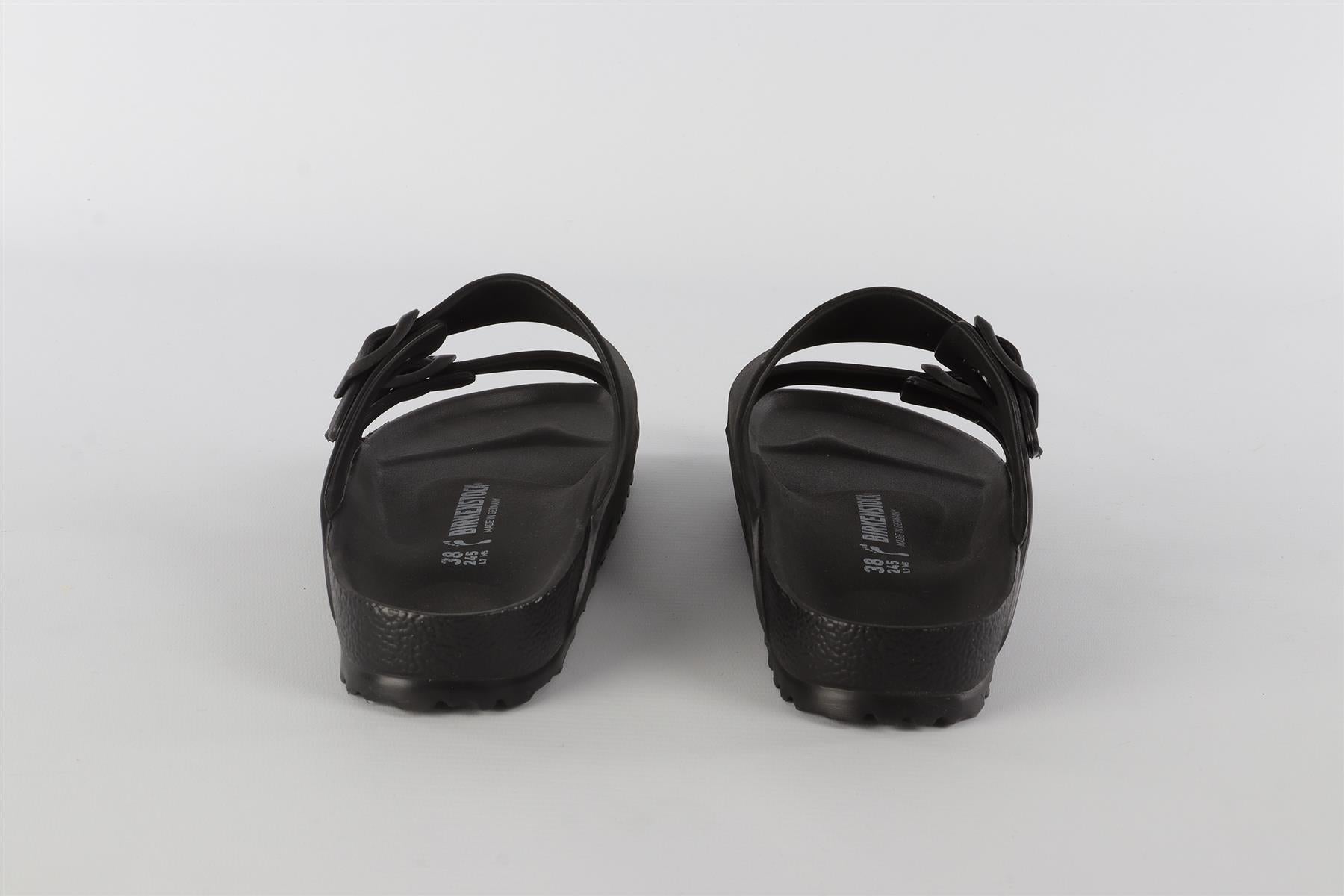 BIRKENSTOCK BLACK RUBBER SANDALS EU 38 UK 5 US 8
