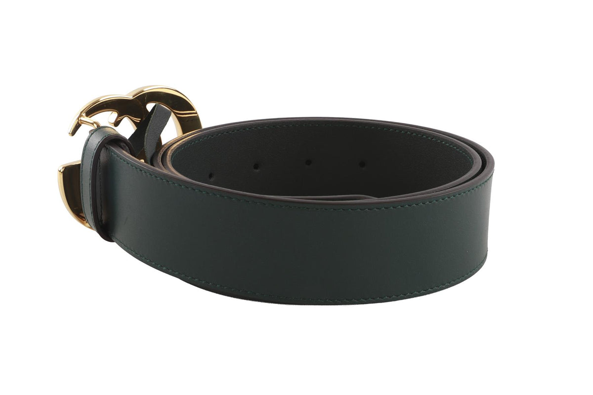 GUCCI GREEN GG LEATHER WAIST BELT 80CM