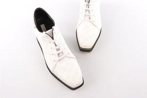 STELLA MCCARTNEY WHITE FAUX LEATHER PLATFORM BROGUES EU 40.5 UK 7.5 US 10.5