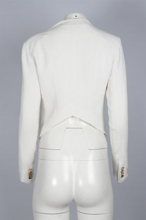 HELMUT LANG WHITE WOVEN JACKET UK 6