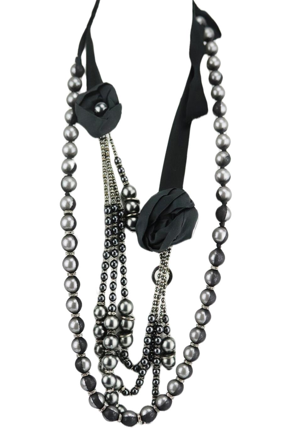 RK BY RANJANA KHAN BEAD SILK NECKLACE