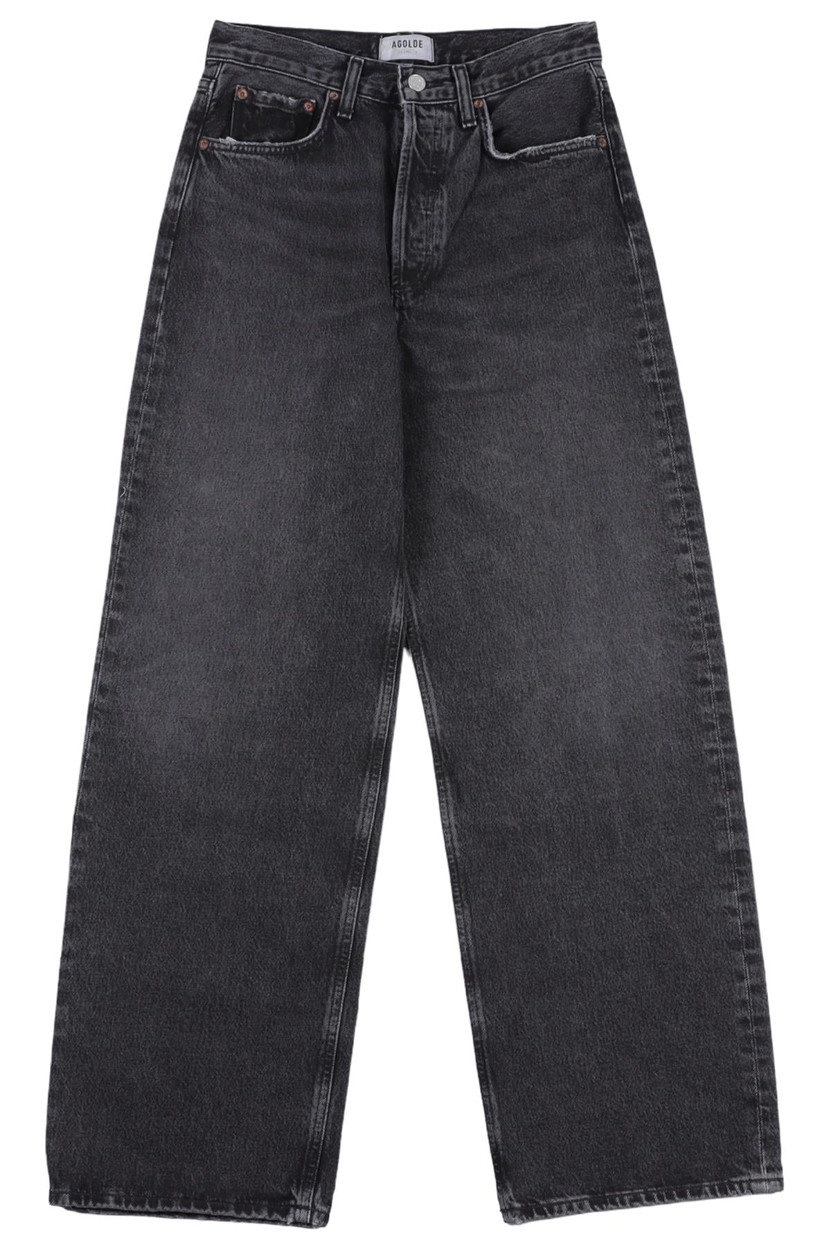 AGOLDE BLACK HIGH RISE WIDE LEG JEANS W24 UK 6