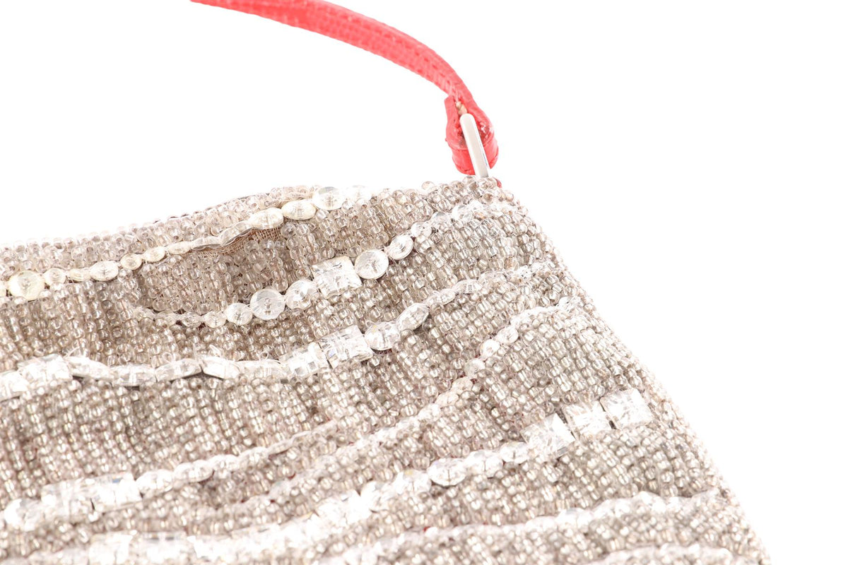 VALENTINO GARAVANI SILVER VINTAGE SEQUIN SHOULDER BAG