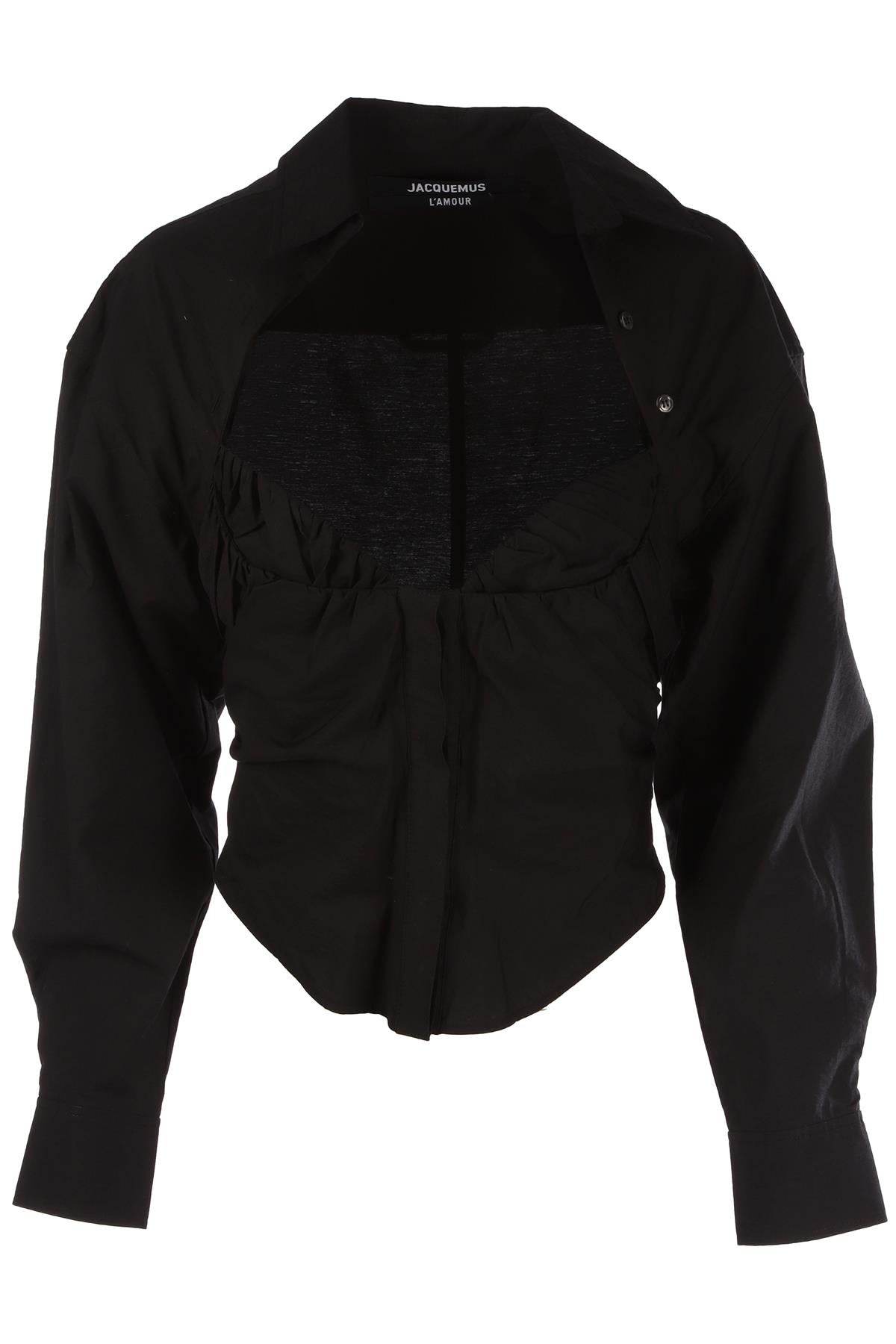 JACQUEMUS BLACK COTTON TOP FR 36 UK 8