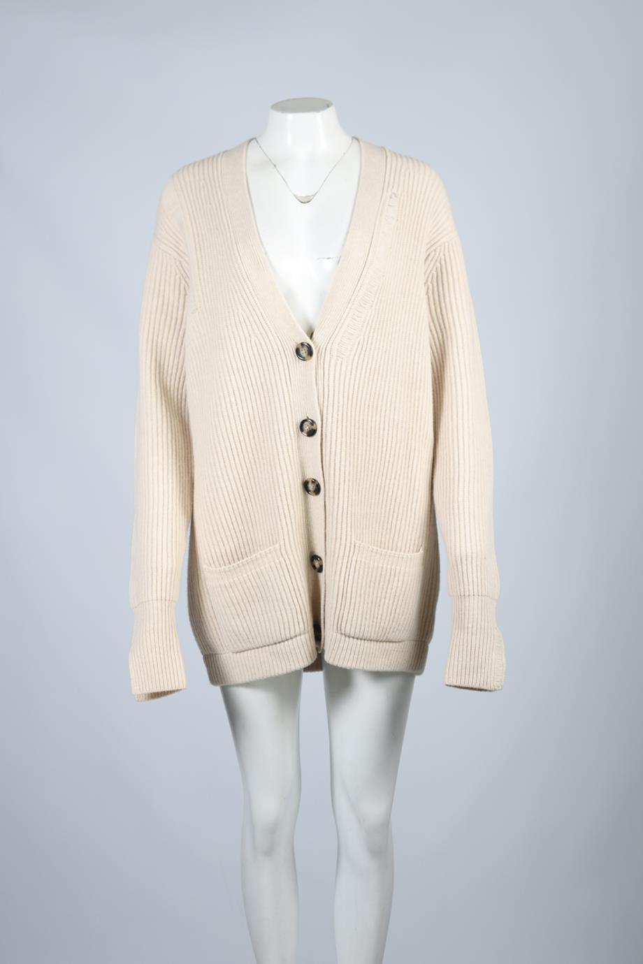 HELMUT LUNG WOOL CARDIGAN MEDIUM