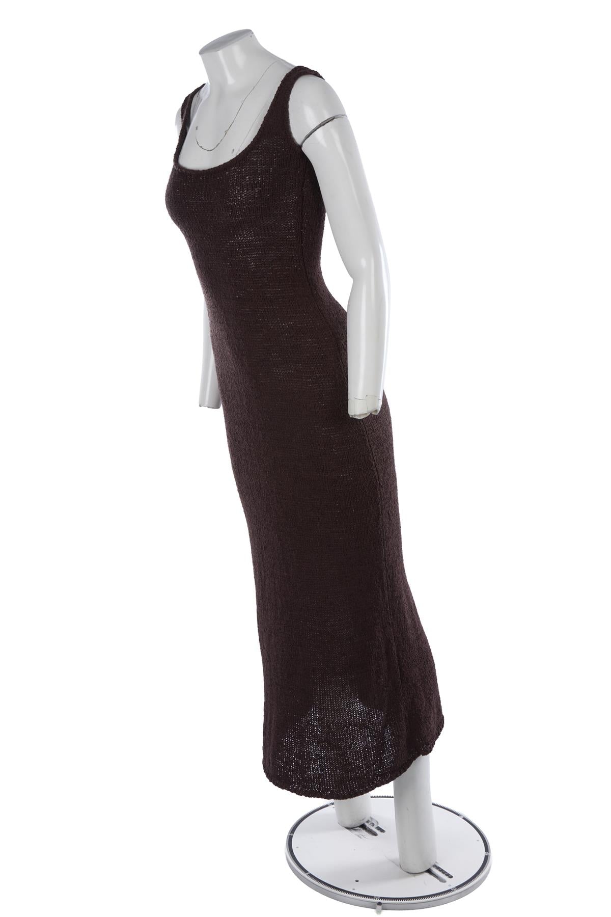 Brown Crochet Maxi Dress