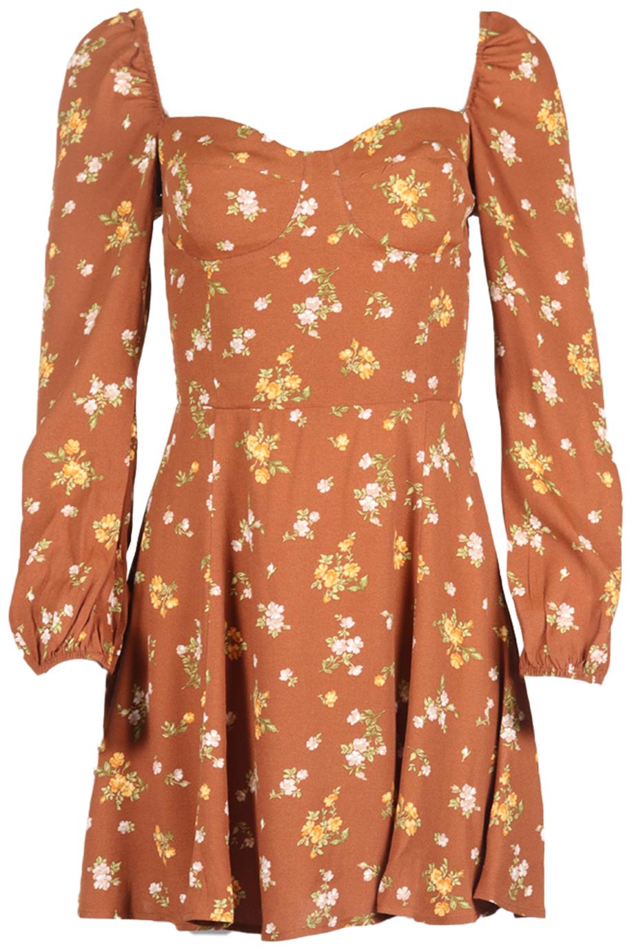 REFORMATION FLORAL PRINT CREPE MIDI DRESS US 6 UK 10