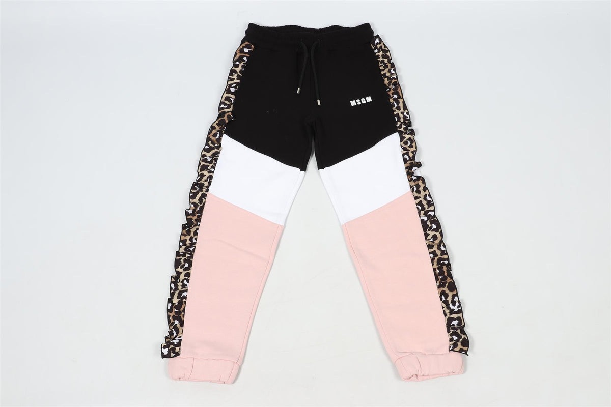 MSGM BLACK KIDS GIRLS COTTON PANTS 8 YEARS