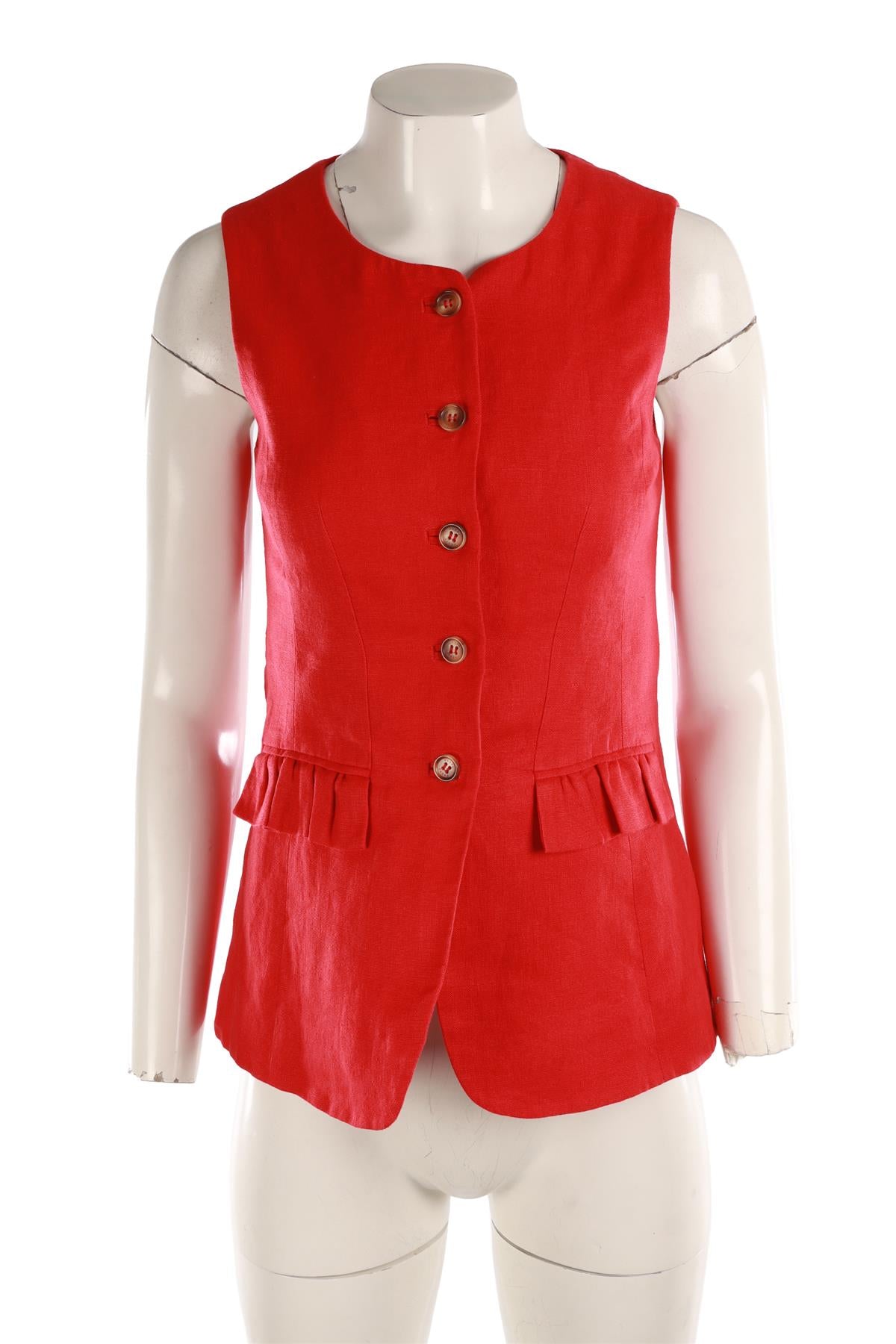 POSSE RED LINEN TOP XSMALL