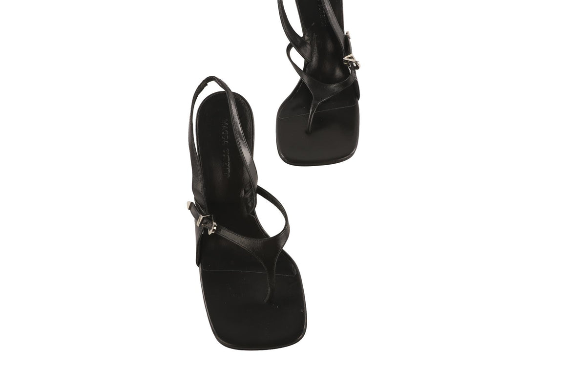MAGDA BUTRYM BLACK LEATHER SLINGBACK SANDALS EU 37 UK 4 US 7
