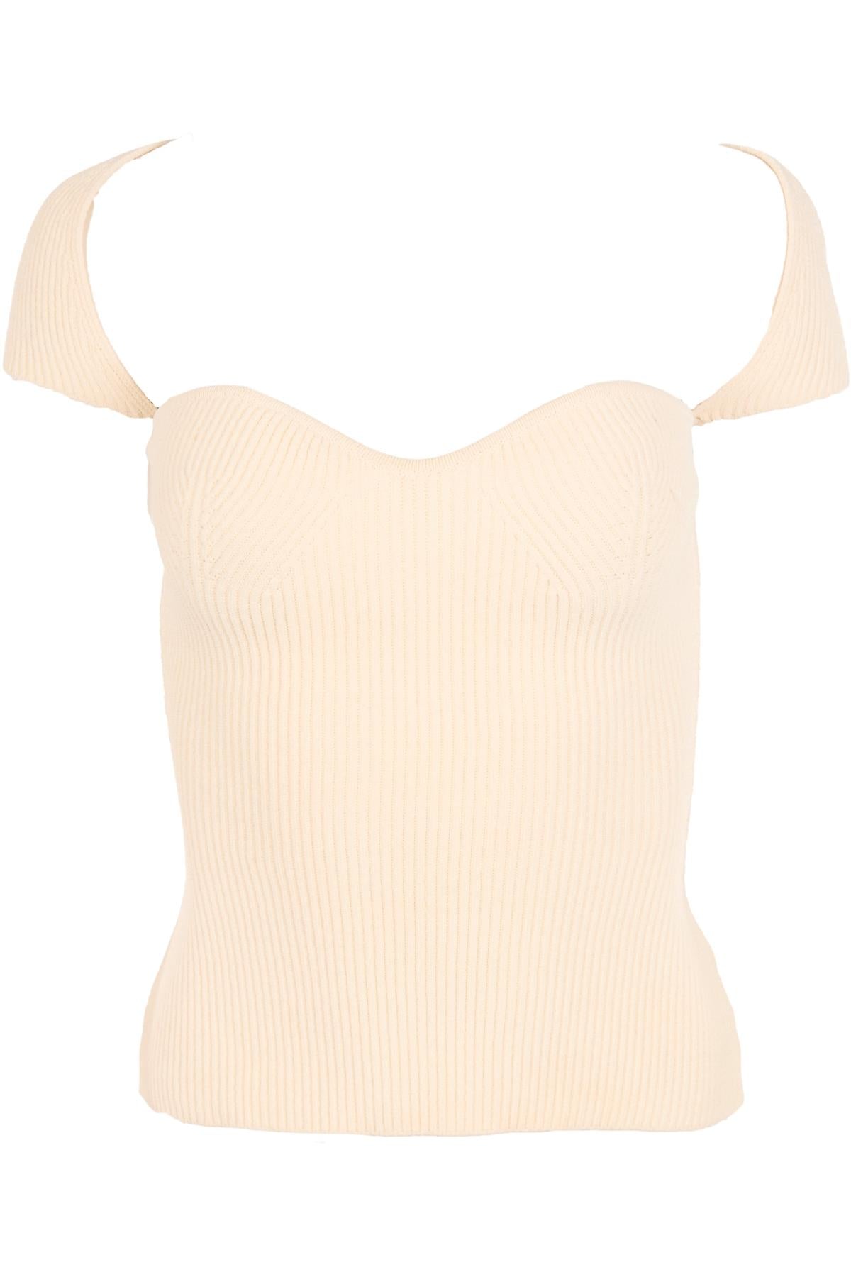 KHAITE CREAM KNIT TOP SMALL