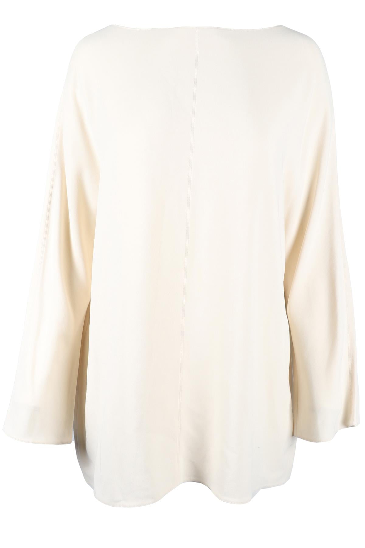 THE ROW CREAM CREPE TOP XSMALL