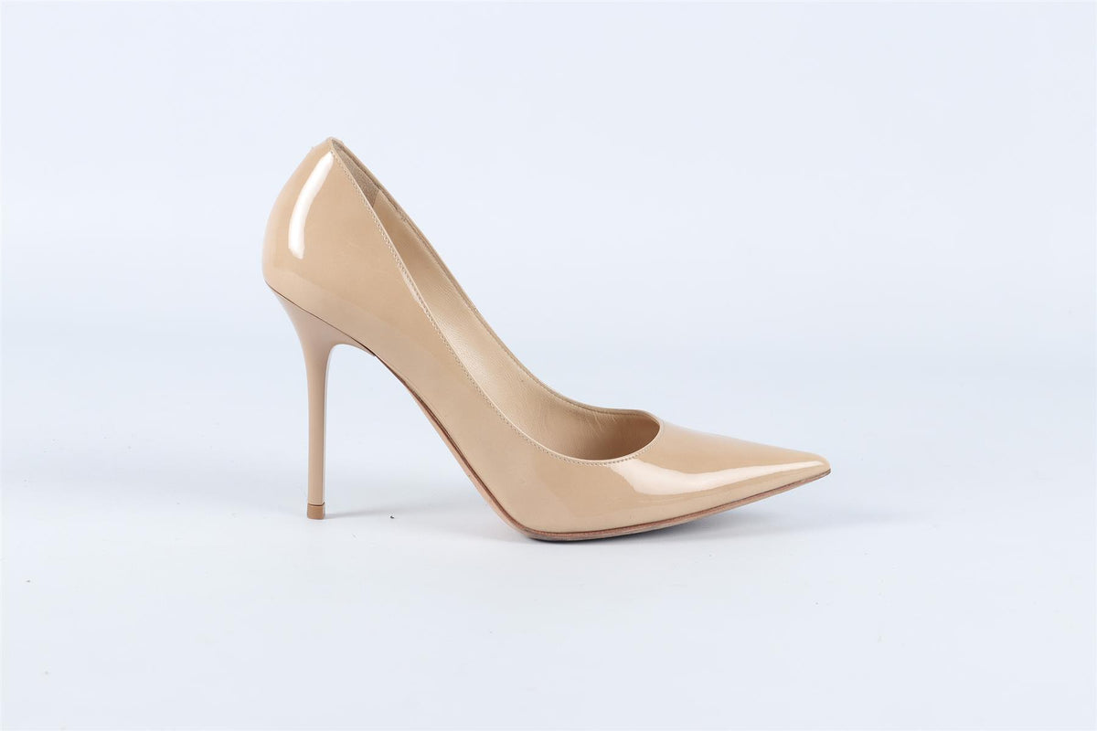 JIMMY CHOO BIEGE PATENT LEATHER PUMPS EU 34.5 UK 1.5 US 4.5