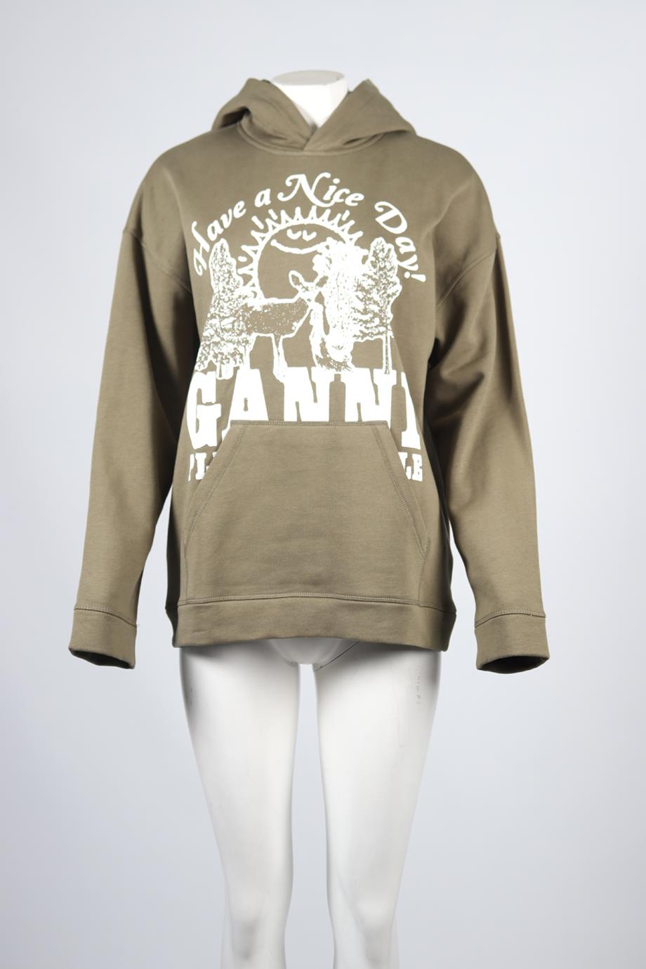 GANNI COTTON HOODIE SMALL-MEDIUM