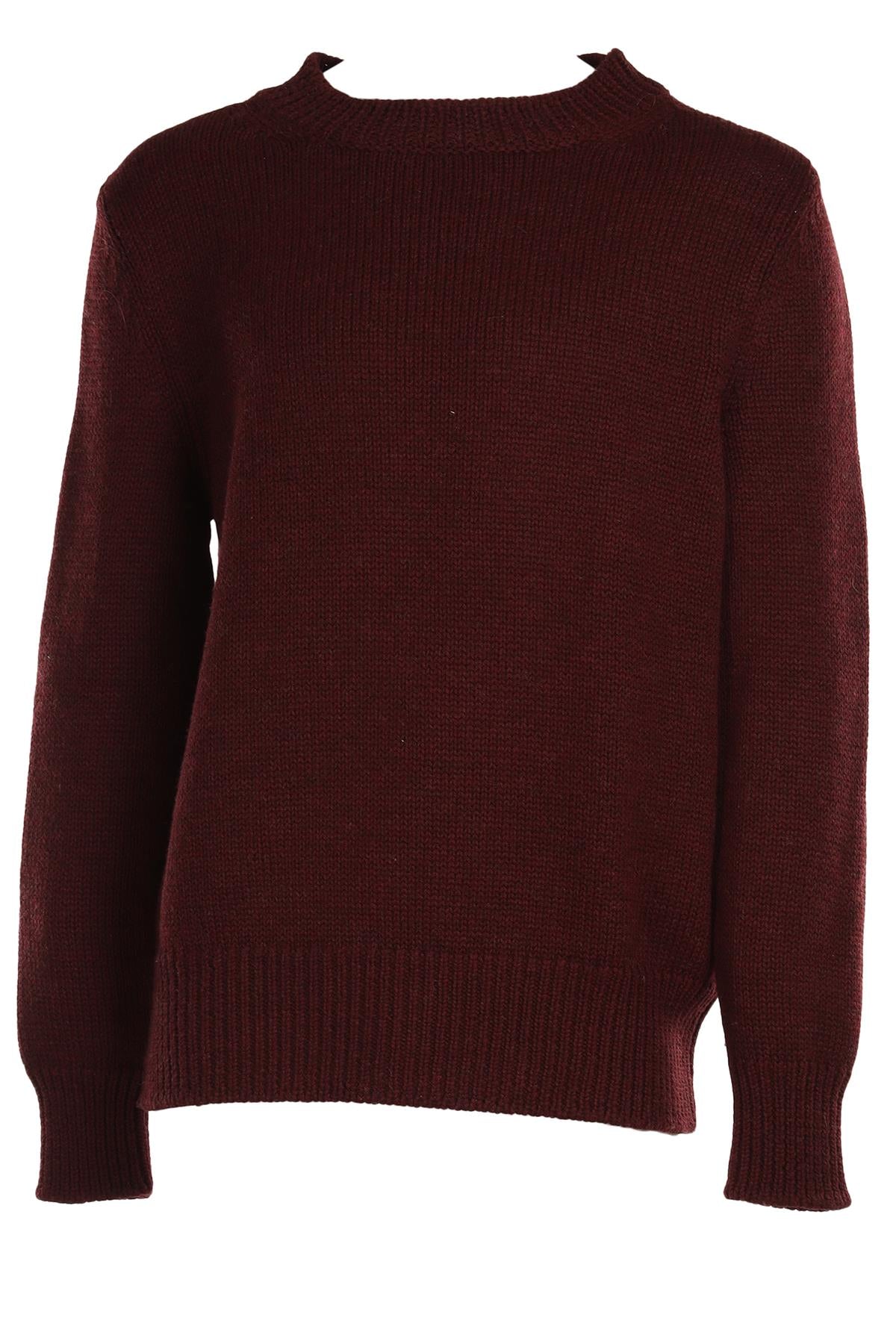 BOTTEGA VENETA BURGUNDY MEN'S WOOL SWEATER SMALL