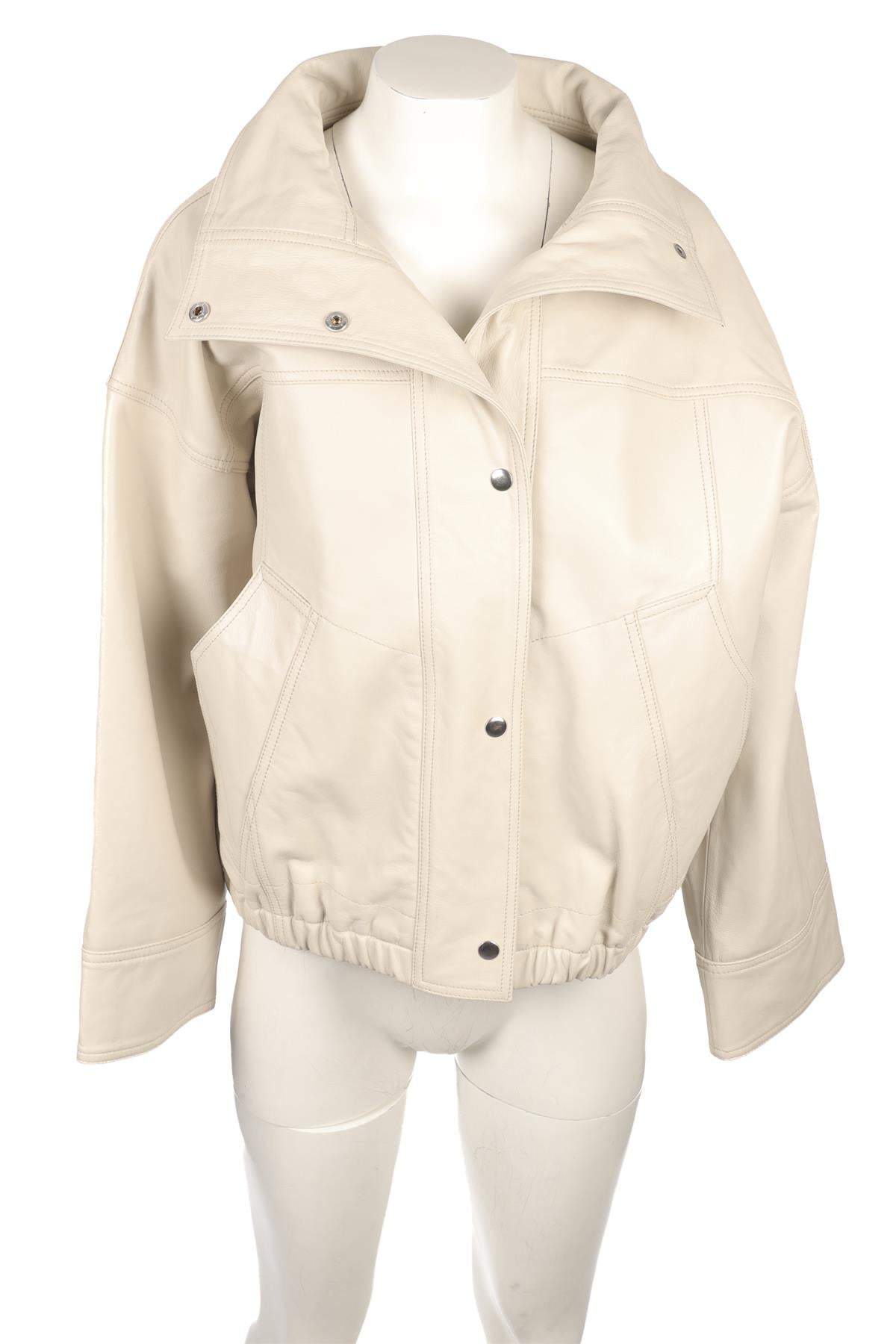 RÓHE ECRU LEATHER JACKET FR 36 UK 8